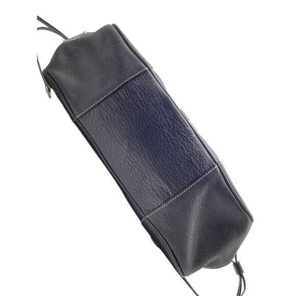 Prada Vitello Daino Stripe Pebbled Leather Shoulder Bag in Black and Tan - Picture 5 of 9